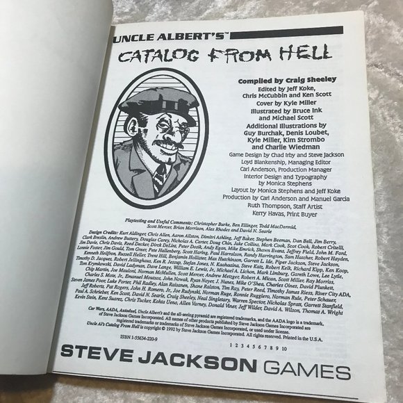 Uncle Albert's Auto Stop & Gunnery Shop Catalog from Hell GUC Book Steve Jackson - Picture 11 of 11